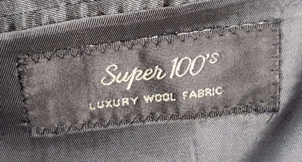 Tallia Uomo Suit Mens 52L 2 Piece 48 Waist Charcoal Super 100s Wool Made USA